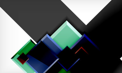 Bright colorful square shape blocks geometrical background