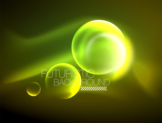 Vector glowing neon circles abstract background