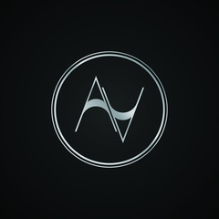 AA initial letter elegant Logo template vector creative business black and silver color based