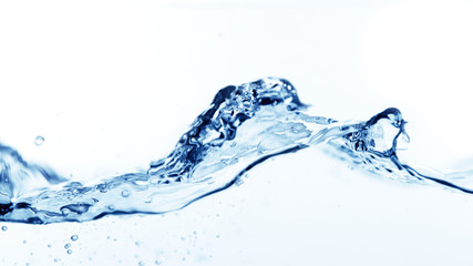 Water wave splash isolated on white background