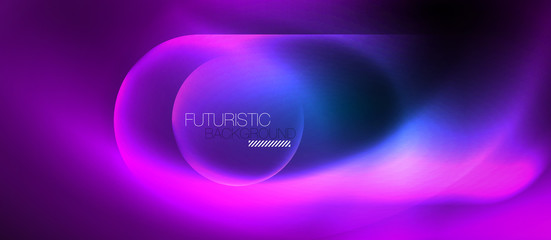 Blue neon round shapes techno background