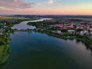 Fototapeta na wymiar Aerial view of Nesvizh, Minsk region, Belarus