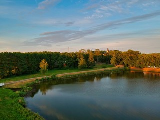 Fototapeta premium Aerial view of Nesvizh, Minsk region, Belarus