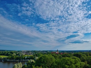 Aerial view of the park in Nesvizh, Minsk region, Belarus