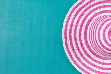 striped retro hat with accessory for summer concept.