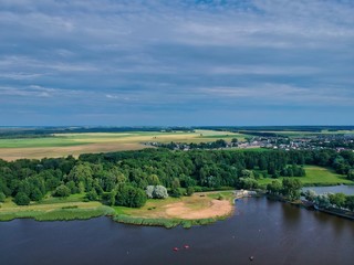 Obraz premium Aerial view of the park in Nesvizh, Minsk region, Belarus