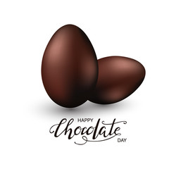 Happy chocolate day typography lettering poster