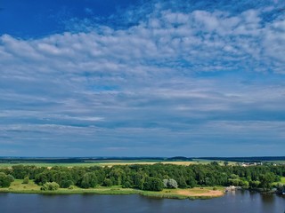 Aerial view of the park in Nesvizh, Minsk region, Belarus