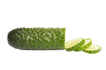Sliced natural organic cucumber