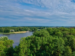 landscape with river and blue sky