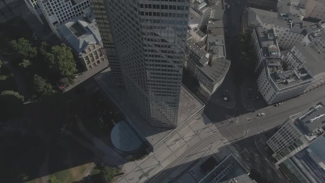 Top Shot of a Skyscraper in Frankfurt am Main showing the extreme height