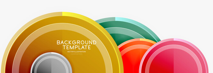 Circle geometric abstract background template for web banner, business presentation, branding, wallpaper