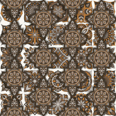 Ornate floral seamless texture, endless pattern with vintage mandala elements. - 277502794