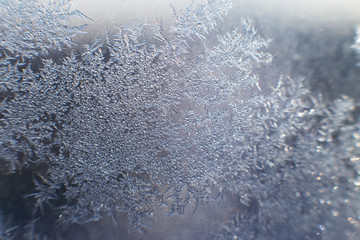 snow pattern on the glass from frost