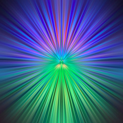 Fototapeta premium Bright rays of different colors shine from the center