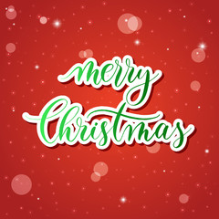 Merry Christmas - hand lettering vector.
