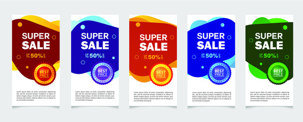 Dynamic modern fluid mobile for sale banners. Sale banner template design, vector greeting card, best price, super sale, flash sale special offer set