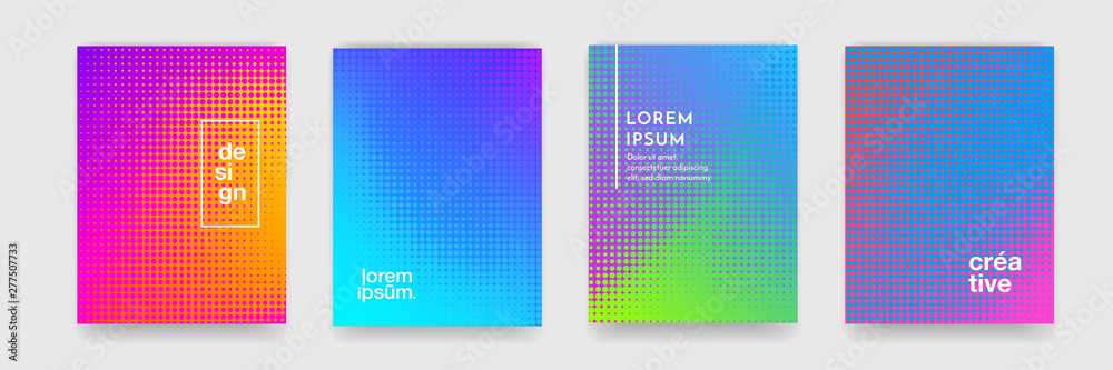Poster Abstract color, geometric pattern background. Vector halftone gradient pattern texture, trend shape graphic background