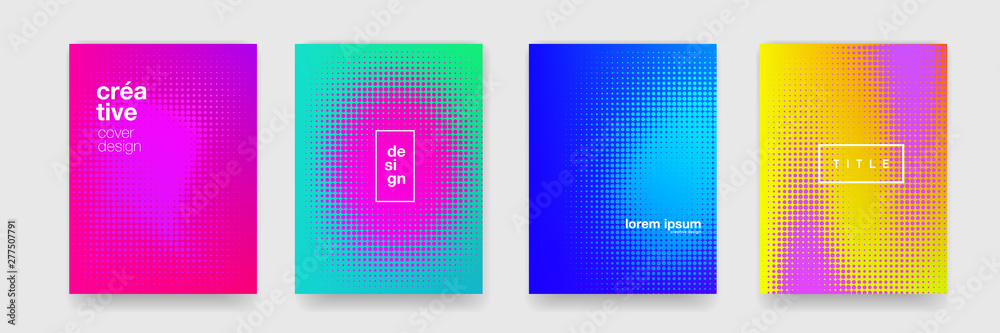 Aufkleber Color gradient pattern background. Vector abstract geometric texture, color wave shape trend pattern background