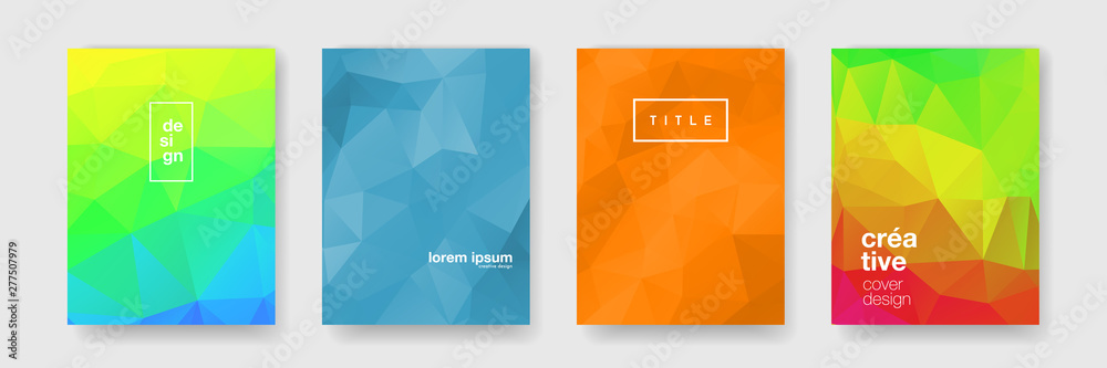 Poster Geometric background, abstract color gradient, mosaic texture gradient. Vector trend elements design, geometric wave pattern background