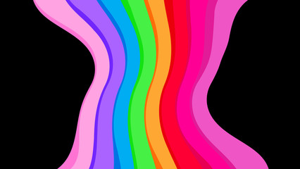 black colors and rainbow wave for background, abstract colorful wave line, wallpaper rainbow curve multicolor stripes, rainbow art line colors for graphic design, multi colors modern art line style