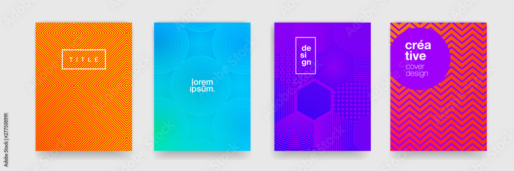 Aufkleber Color gradient pattern background, abstract geometric shape texture. Vector cover graphic design, geometric line minimal pattern background