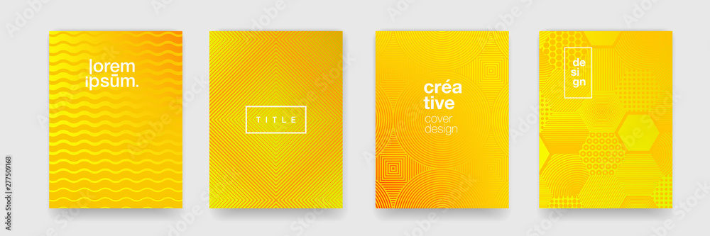 Aufkleber Abstract patterns, geometric shape trend vector background. Modern yellow color gradient texture pattern background