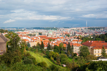 Fototapeta na wymiar Panorama of Prague the capital of the Czech Republic.