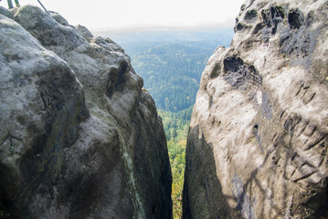 Colorful summer landscape with Sandstone Rocks in Bohemian Paradise, Czech Republic