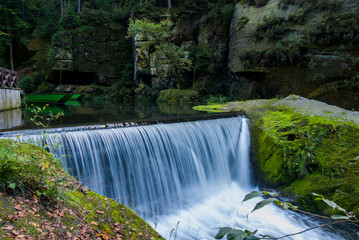 Colorful summer landscape with Sandstone Rocks in Bohemian Paradise, Czech Republic