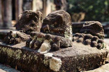Prea Khan temple is Khmer ancient temple in complex Angkor Wat in Siem Reap, Cambodia in a summer day