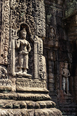 Prea Khan temple is Khmer ancient temple in complex Angkor Wat in Siem Reap, Cambodia in a summer day