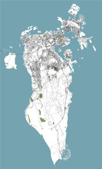 vector map of the city of Bahrain, Kingdom of Bahrain