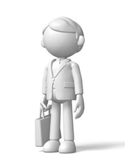 鞄を持って立つビジネスマン