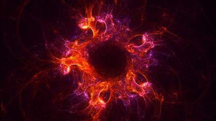 Obraz premium 3D rendering abstract red fractal light background