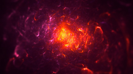 3D rendering abstract red fractal light background