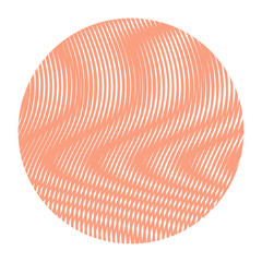 Coral color seamless vector pattern with round shape with illusion movement of lines. Moire effect. Can be used interior design, websites, accessories for phones and tablet, title, image for blog.