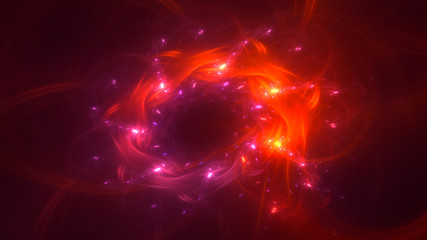 Obraz premium 3D rendering abstract red fractal light background
