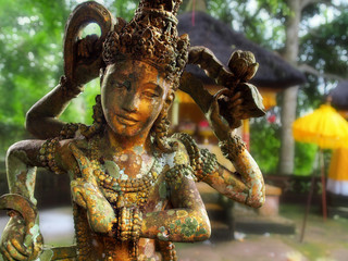 Stone carved statue in hindu temple in Bali-Indonesia