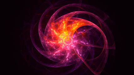 3D rendering abstract red fractal light background