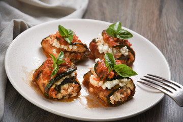 Zucchini Rolls with Ricotta