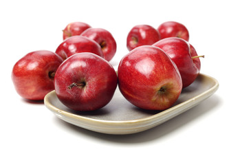 Red apples isolated on white background