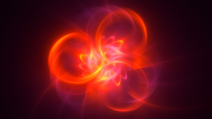 3D rendering abstract red fractal light background