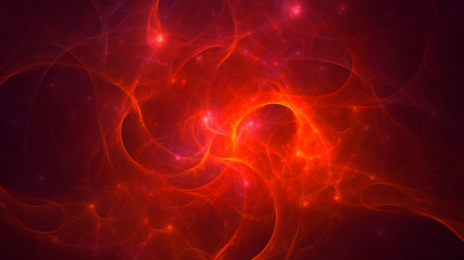 3D rendering abstract red fractal light background