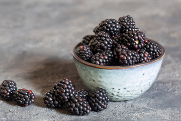 Blackberries picked in Italy. Minimalistic composition.