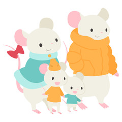 ねずみの家族　4匹