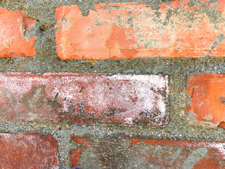 Old red brick wall.  Photo