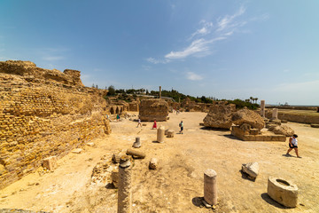 Ruins of the Roman Baths of Carthage, Tunisia, 21 Jun 2019.