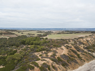 Fototapeta na wymiar Aerial view of scenic green view.