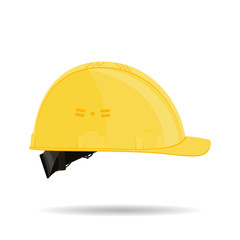 Yellow protective construction helmet isolated on white background. Vector illustration. - 277522741